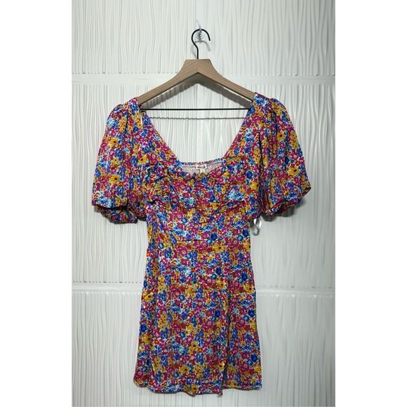 NWT For Love & Lemons Sasha Mini Dress Blue Dizzy Floral - Picture 5 of 14